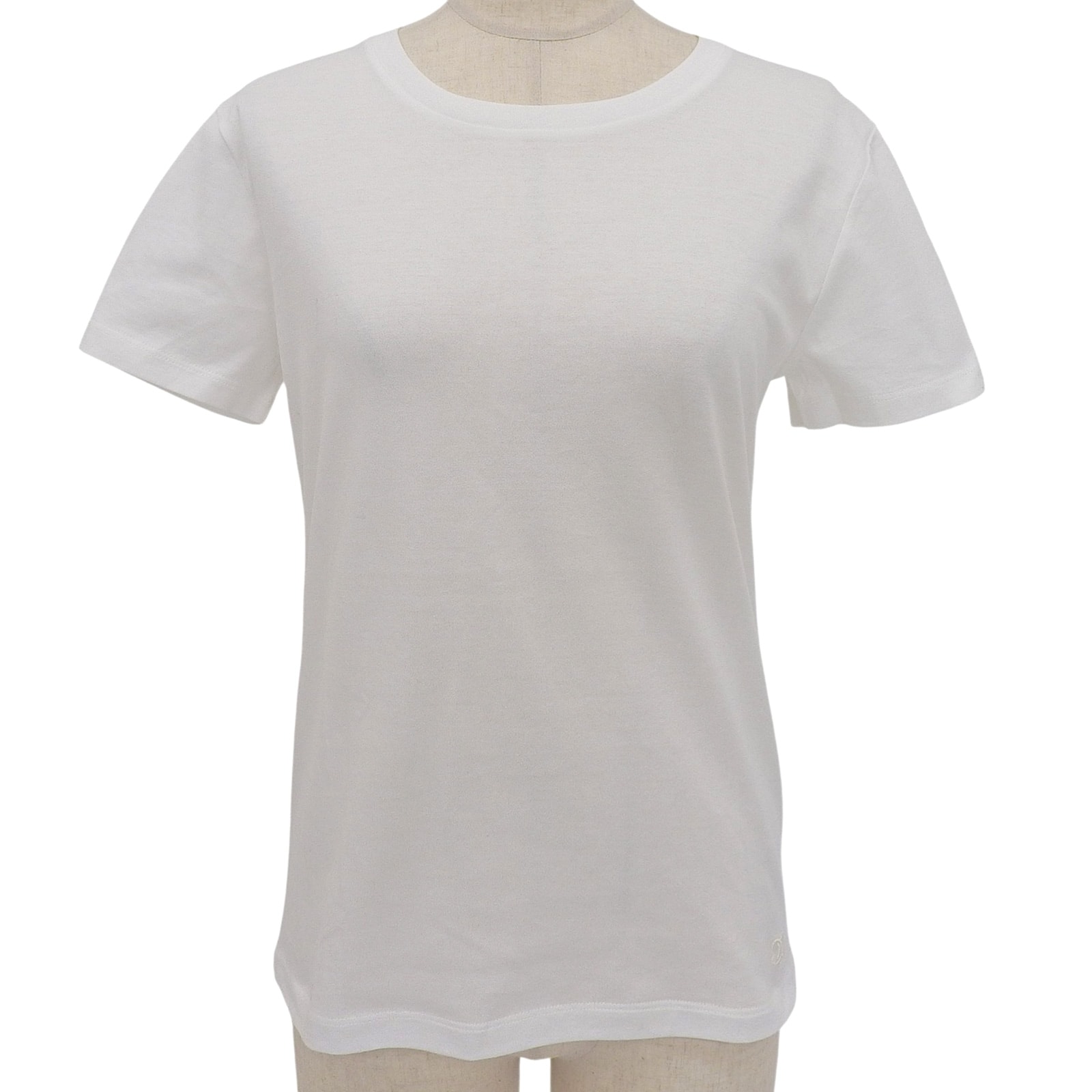 極美品 セリーヌ 半袖Tシャツ ホワイト レディース XS 2X45C671Q