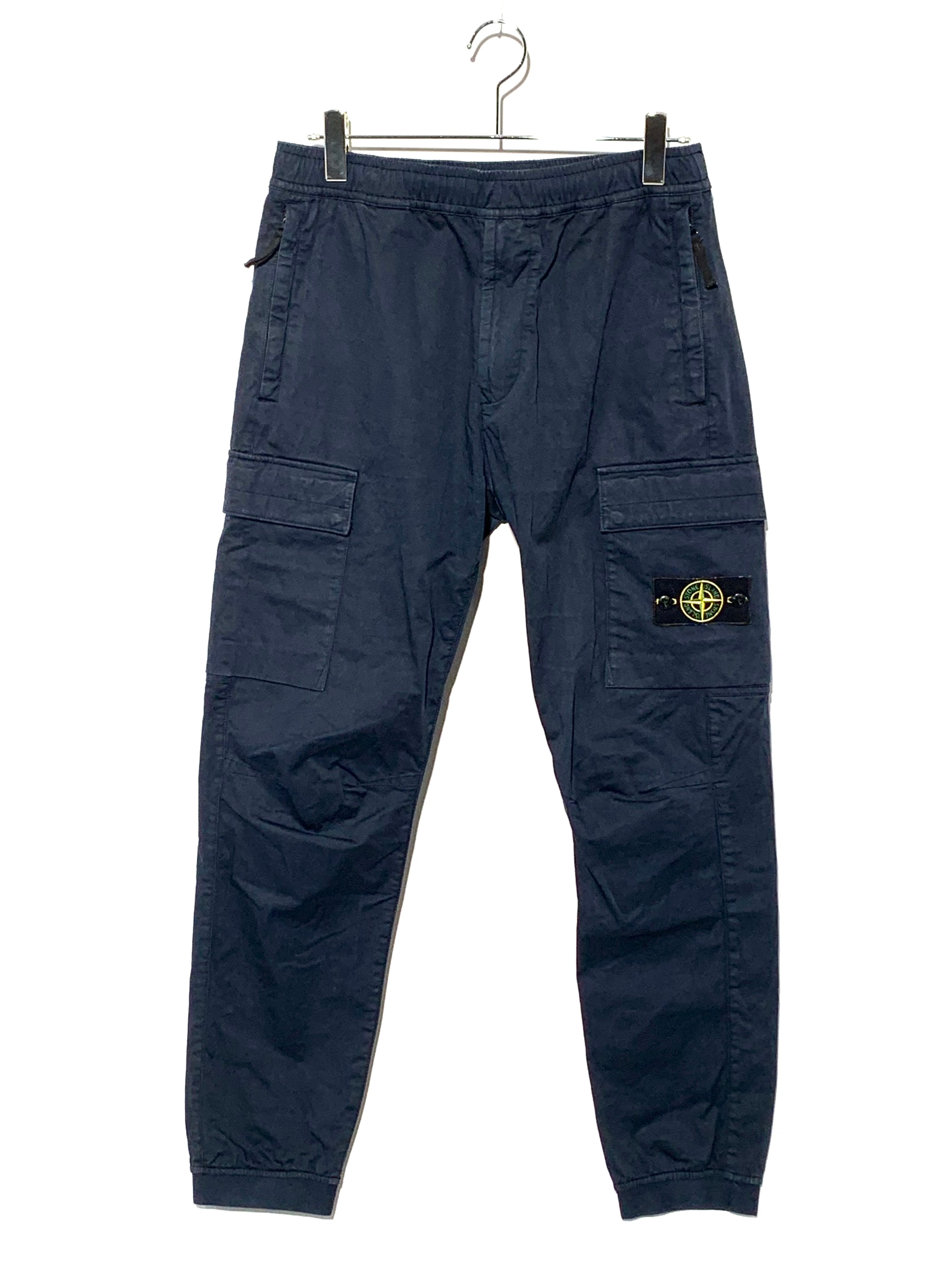 Stone Island 31314 Stretch Cotton Wool Satin Navy Blue