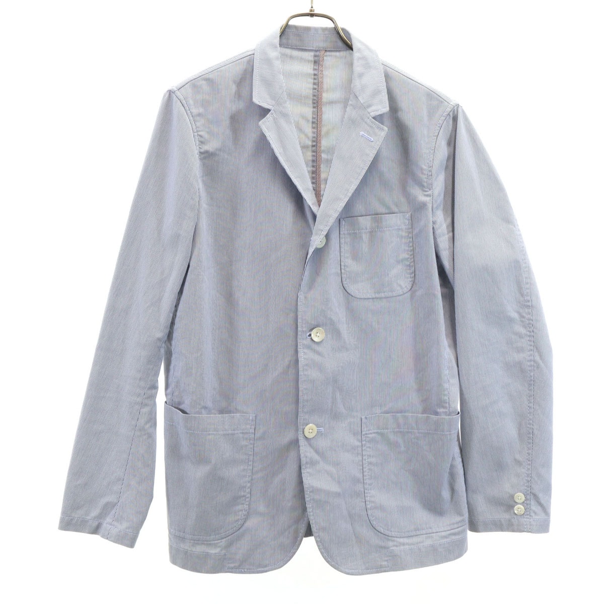 BEAMS ビームス ストライプ柄 ジャケット L ネイビー系