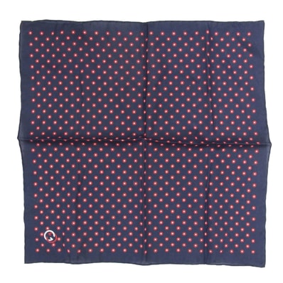 GUCCI グッチ その他アクセサリー SILK シルク ハンカチーフ ハンカチ ネイビー系【中古】