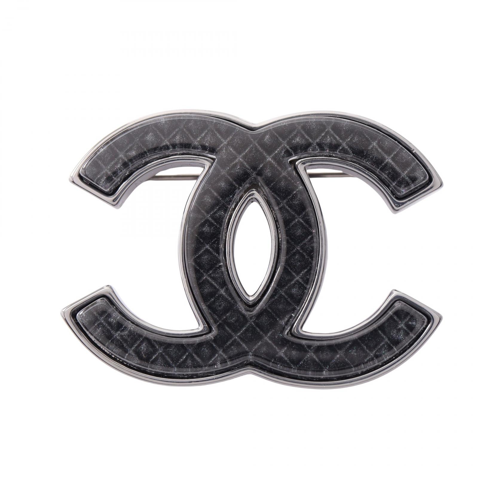 シャネル CHANEL ココマーク ブローチ アクセサリー プラスチック / メタル レディース ブラック系 / シルバー系 【中古】
