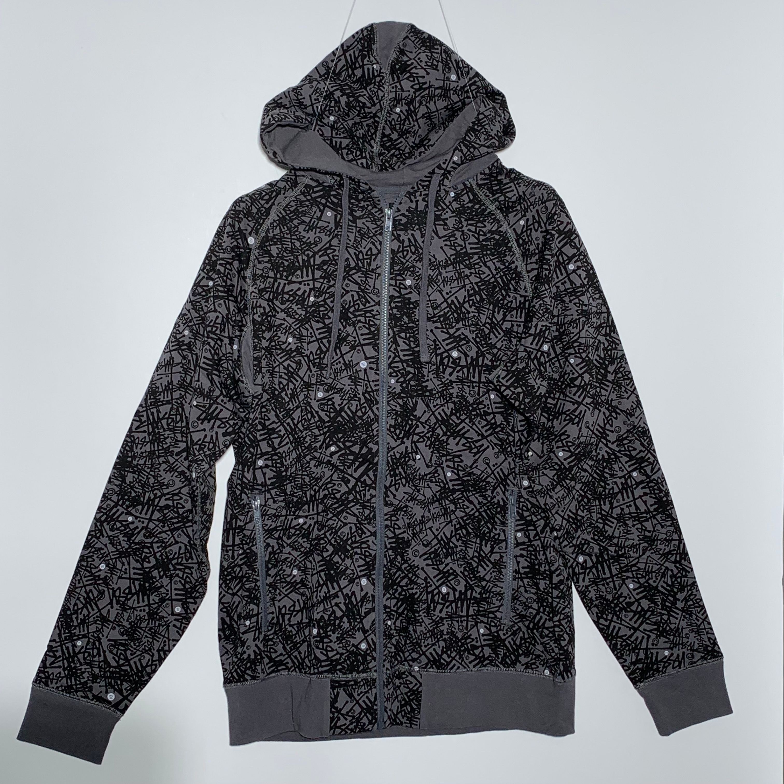 Stussy Logo Pattern Zip Hoodie