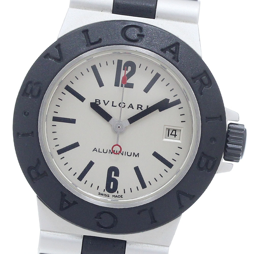 ☆良品  ブルガリ アルミニウム デイト  クォーツ レディース 【中古】