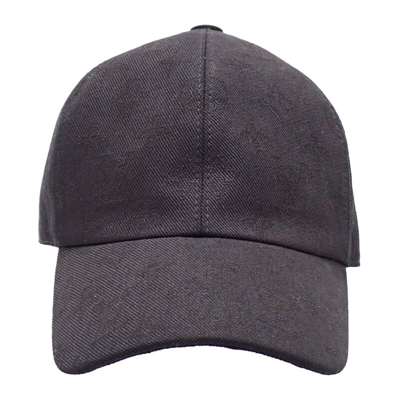 ルイヴィトン LOUIS VUITTON モノグラムエッセンシャル M5381M キャップ コットン ブラック メンズ【中古】【Aランク】