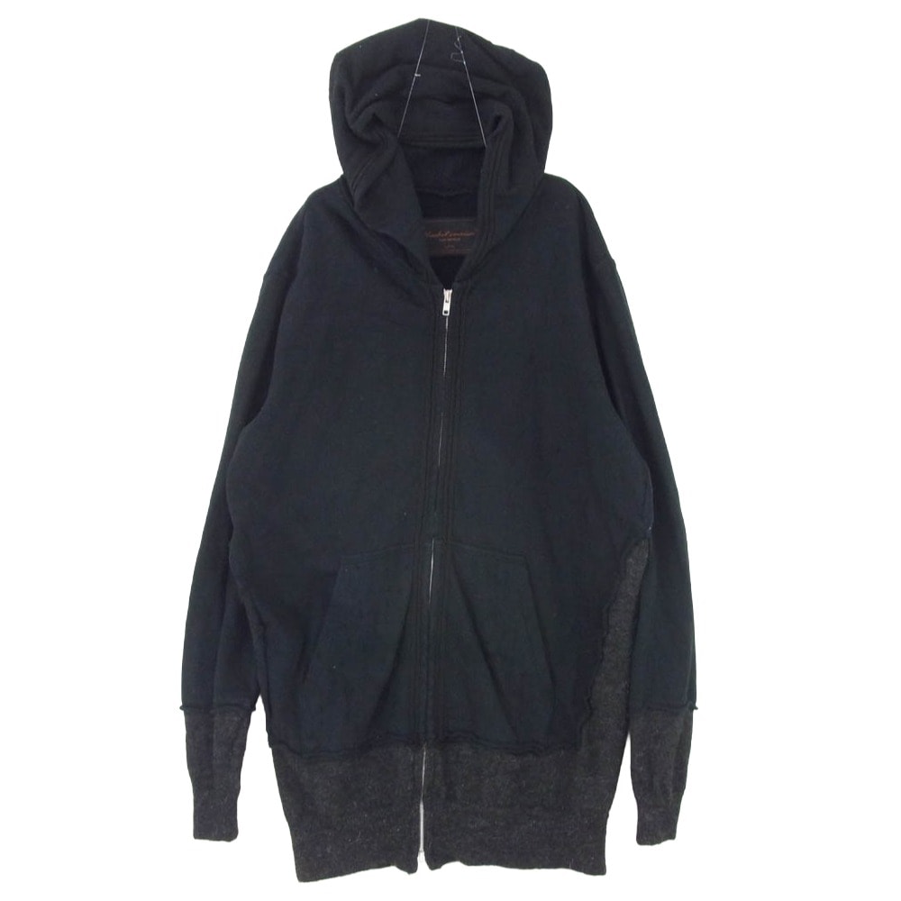 UNDERCOVER アンダーカバー 03AW B269-CS9 PAPER DOLL期 REBUILDING ZIP PARKA ペーパードール期 異素材 ドッキング コンビ フルジップ パーカー フーディー ブラック系 L【中古】