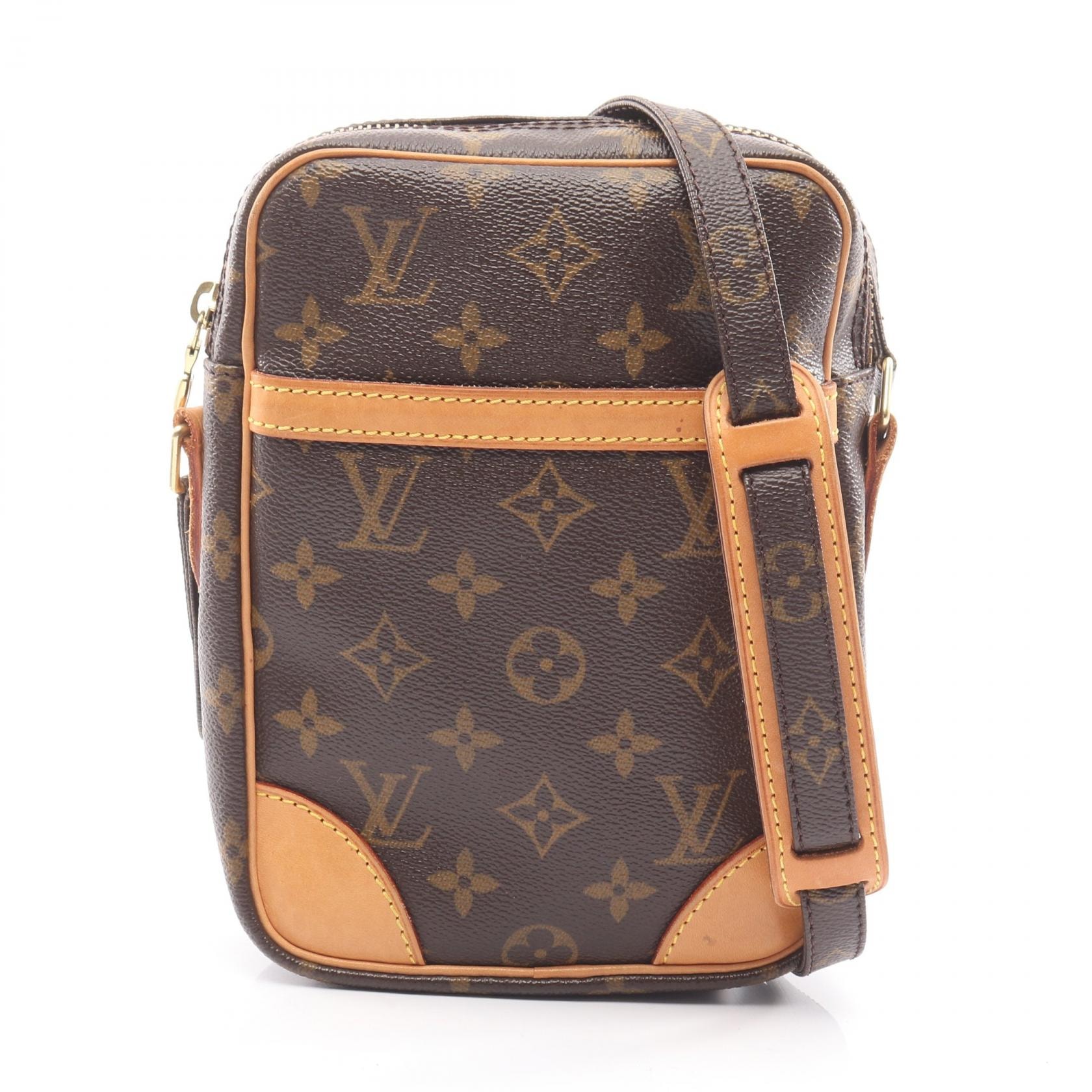 ルイ・ヴィトン LOUIS VUITTON ダヌーブ モノグラム ショルダーバッグ バッグ PVCコーティングキャンバス レザー レディース ブラウン系 M45266 【中古】