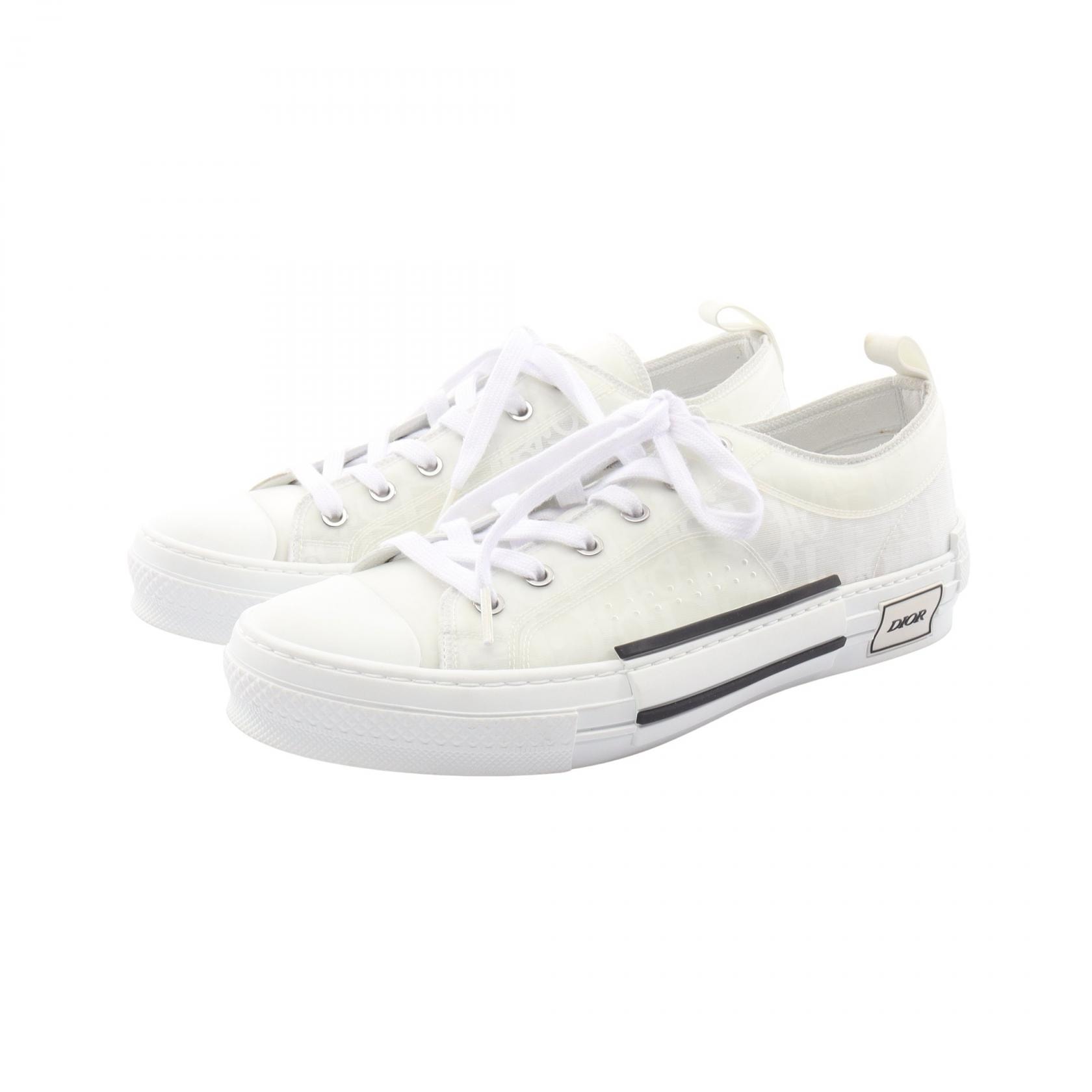 ディオール Dior B23 ロートップスニーカー オブリーク スニーカー 靴 ラバー / ファブリック メンズ ホワイト系 / ブラック系 【中古】