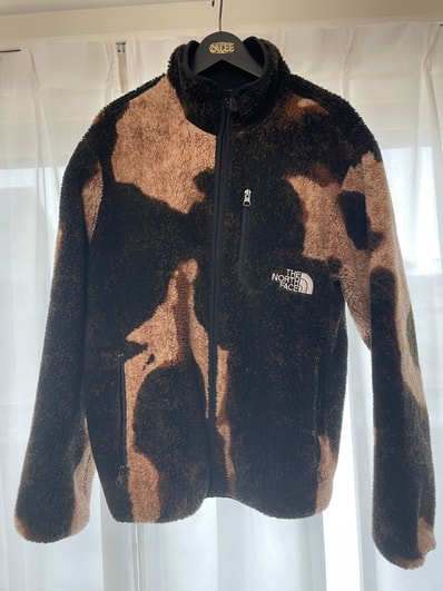 Supreme x The North Face Bleached Denim Print Fleece Jacket "Black"