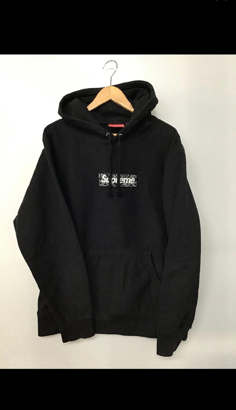 Supreme Bandana Box Logo Hooded Sweatshirt "Black"