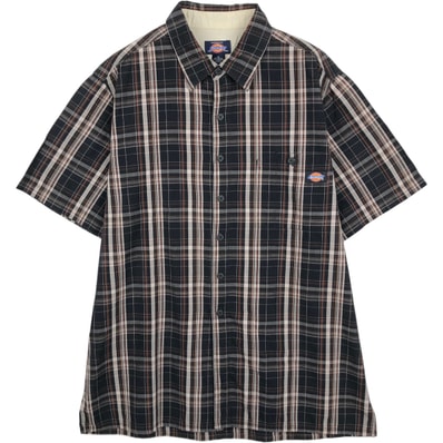 古着 ディッキーズ Dickies チェック柄 半袖 ワークシャツ ボックスシャツ メンズXL相当/eaa653020