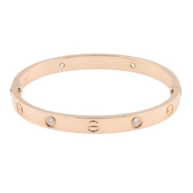 カルティエ CARTIER ラブブレス 4P ダイヤ ブレスレット ブレスレット アクセサリー K18PG(ピンクゴールド) ダイヤモンド レディース ゴールド系 / クリア系 B6069917 【中古】