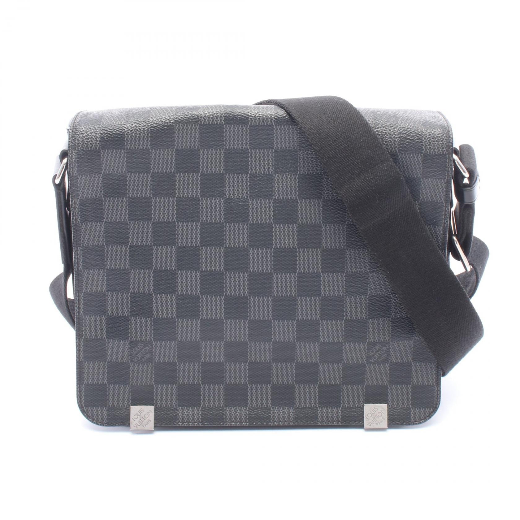 ルイ・ヴィトン LOUIS VUITTON ディストリクトPM NM ダミエグラフィット ショルダーバッグ バッグ PVCコーティングキャンバス レザー メンズ ブラック系 N41028 【中古】