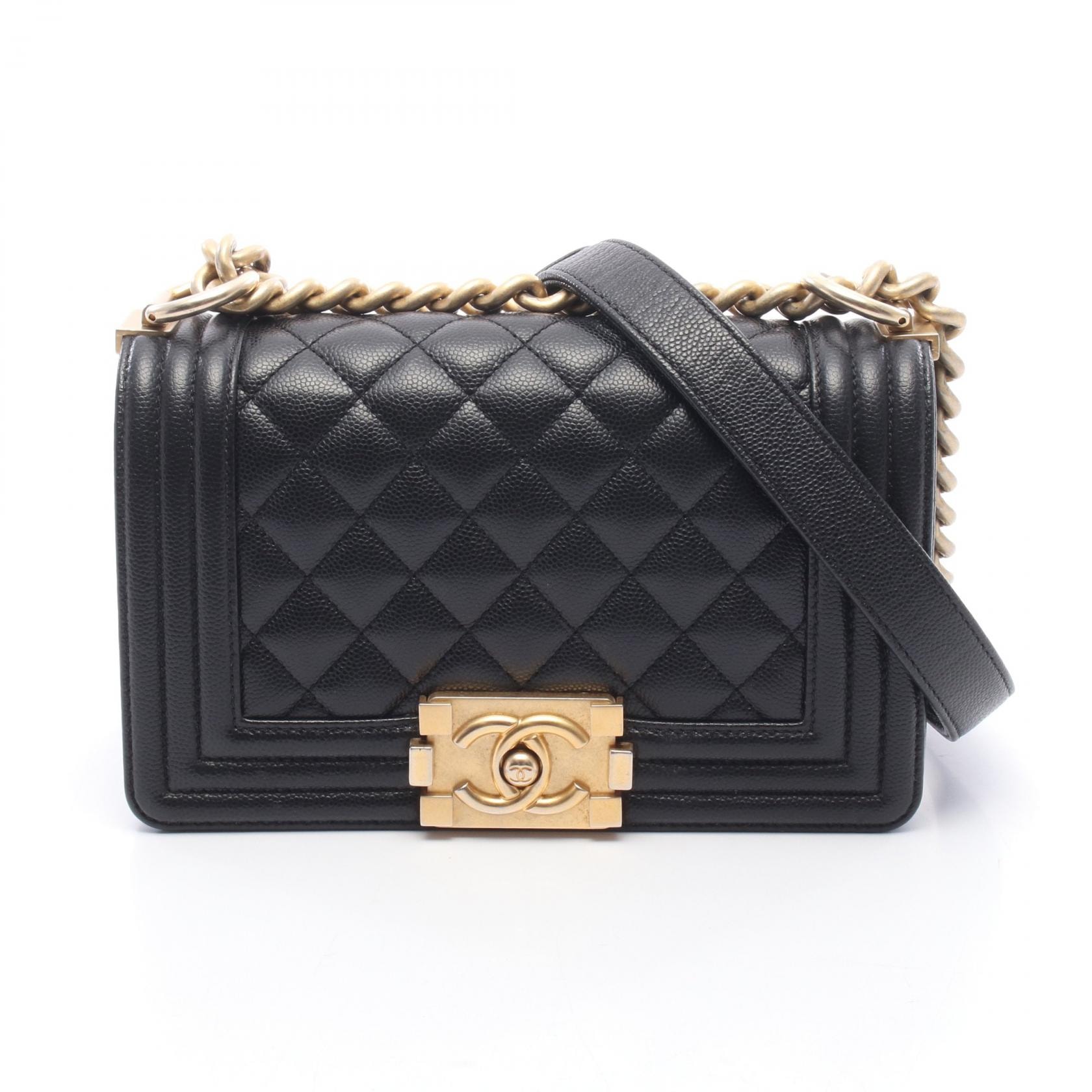シャネル CHANEL ボーイシャネル スモール ショルダーバッグ バッグ キャビアスキン(グレインドカーフ) レディース ブラック系 A67085 【中古】