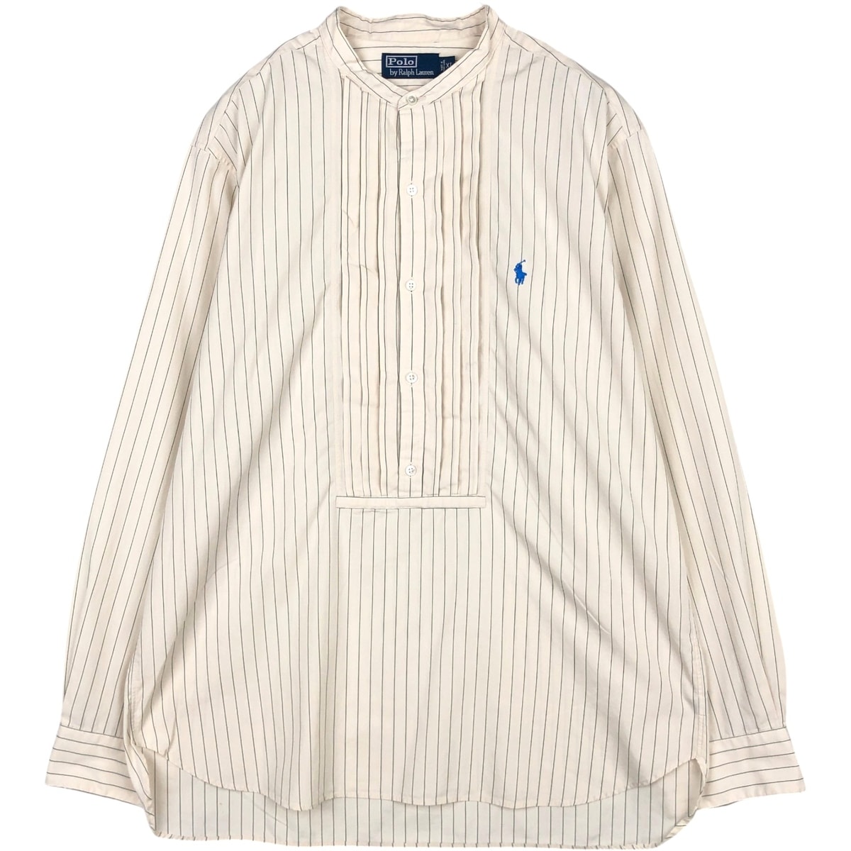 古着 ラルフローレン Ralph Lauren POLO by Ralph Lauren ストライプ柄 スタンドカラーシャツ メンズXL相当/eaa676616