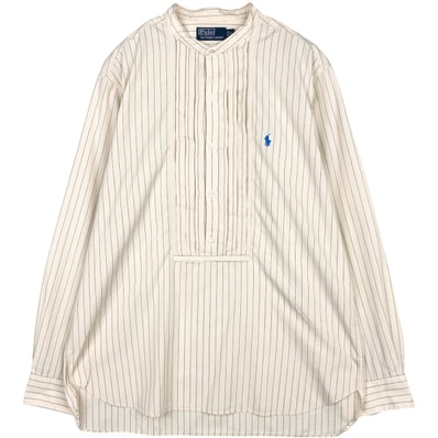 古着 ラルフローレン Ralph Lauren POLO by Ralph Lauren ストライプ柄 スタンドカラーシャツ メンズXL相当/eaa676616