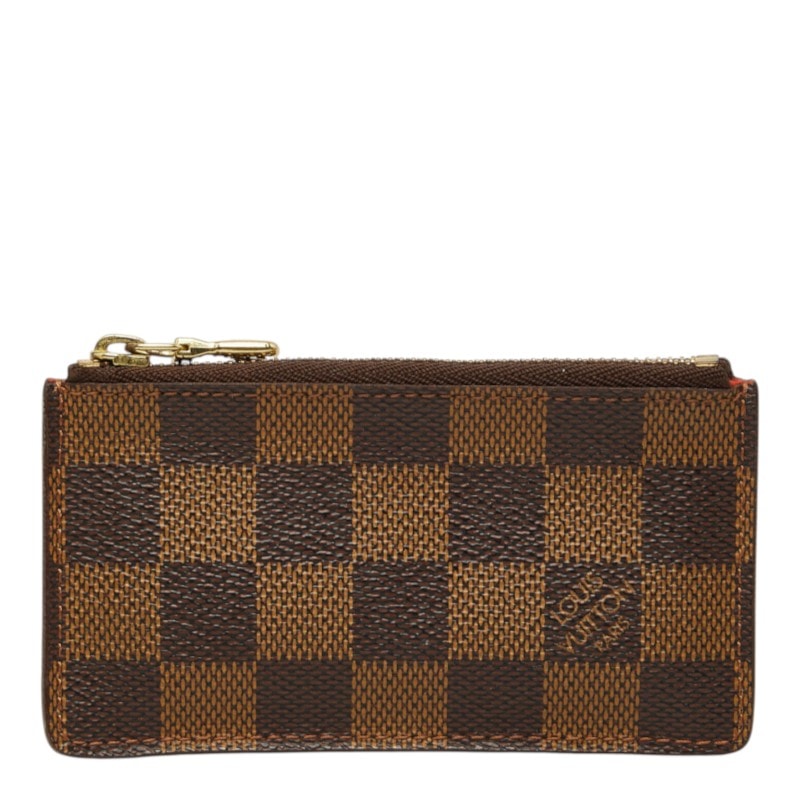 ルイ ヴィトン ダミエ ポシェット クレ コインケース N62658 ブラウン PVC レザー レディース LOUIS VUITTON 中古