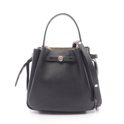 トリーバーチ Tory Burch ROMY PEBBLED BUCKET BAG ロミー バケットバッグ ハンドバッグ バッグ レザー レディース ブラック系 166982001 【新品】