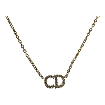超美品 Dior ディオール クレール ディー リュヌ ゴールド メタル ラインストーン/ ネックレス CDロゴ 503422 【中古】