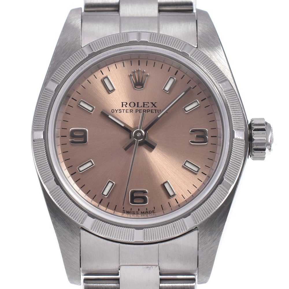 ロレックス ROLEX 76030 オイスターパーペチュアル Cal.2230 ピンク 自動巻き レディース 美品 箱・保証書付き 腕時計 M#148295