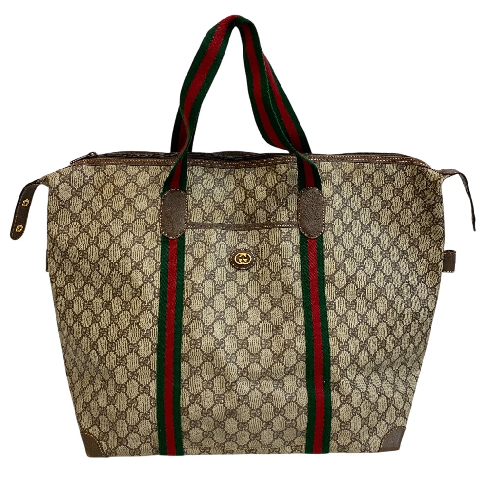 グッチ GUCCI ボストンバッグ GG シェリーライン オールドグッチ ヴィンテージ 6211 ブラウン