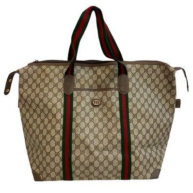 グッチ GUCCI ボストンバッグ GG シェリーライン オールドグッチ ヴィンテージ 6211 ブラウン