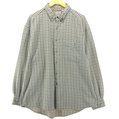 古着 90年代 ギャップ GAP オールドギャップ 長袖 ボタンダウン ライトネルチェックシャツ メンズXL相当 ヴィンテージ/eaa549789