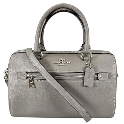 COACH コーチ ハンドバッグ ローアンサッチェル 2WAY ミニボストン 斜め掛け F79946 レザー グレー シルバー金具 レディース【中古品】