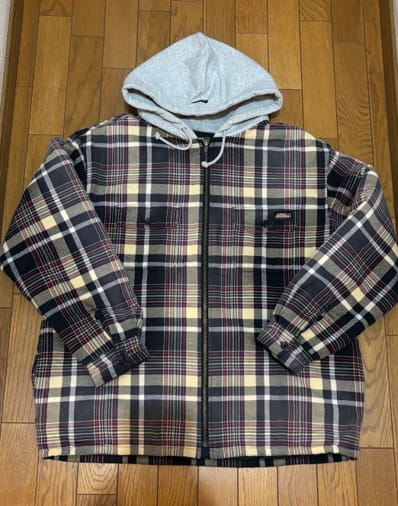 Supreme x Dickies Plaid Hooded Zip Up Shirt "Black"