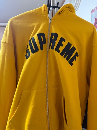 Supreme Arc Thermal Lined Zip Up Hooded Sweatshirt "Gold"