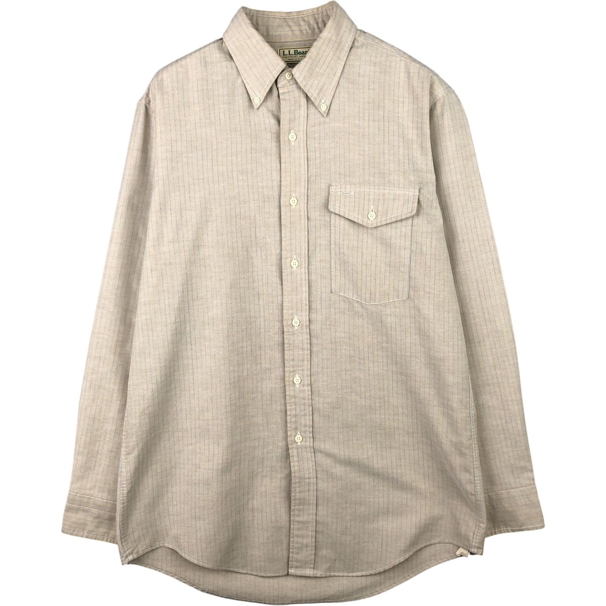 古着 80~90年代 エルエルビーン L.L.Bean 長袖 ボタンダウンストライプシャツ USA製 メンズL相当 ヴィンテージ/eaa589148