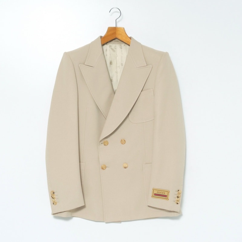 ■美品■GUCCI グッチ テーラードジャケット サイズ54 ダブルブレスト イタリア製 ブランド古着【中古】20260119/RA2332