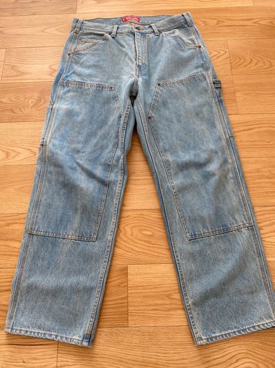 Supreme Monogram Double Knee Denim Painter Pant "Blue"