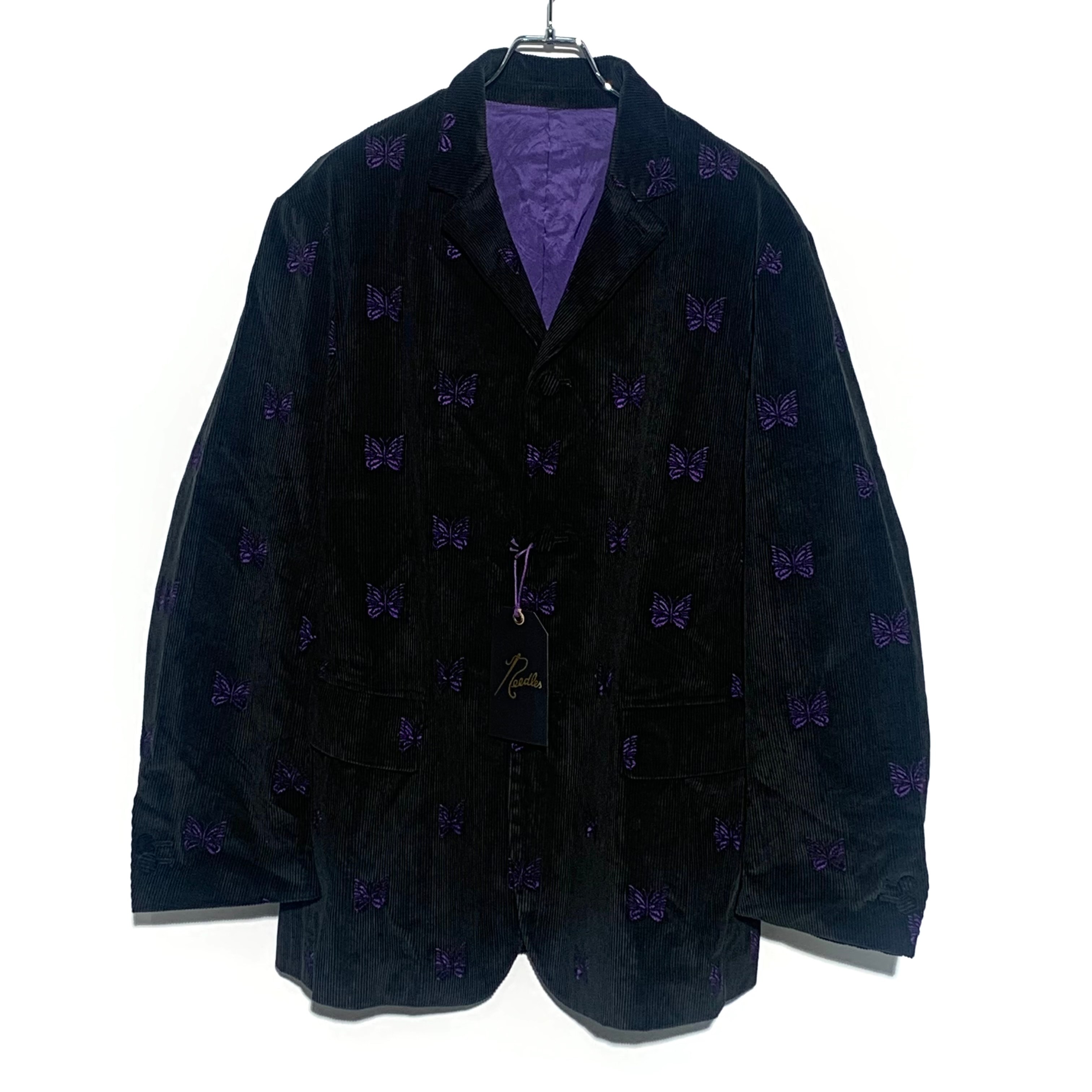 NEEDLES 3B Jacket-Papillon Emb.Corduroy Black