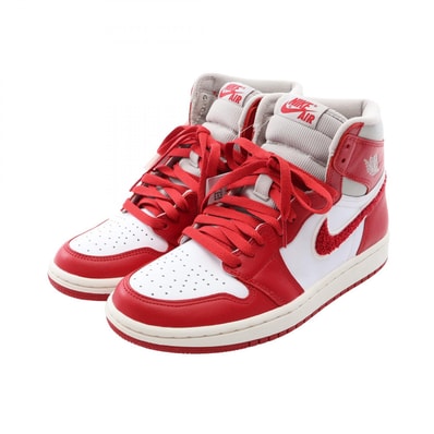 ナイキ NIKE WMNS AIR JORDAN 1 RETRO HIGH OG スニーカー 靴 レザー ファブリック レディース レッド系 / ホワイト系 / グレー系 DJ4891-061 【中古】