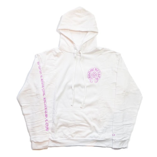 Chrome Hearts Back Horse Shoe Logo Glitter Print Hoodie Online Exclusive "White/Pink"