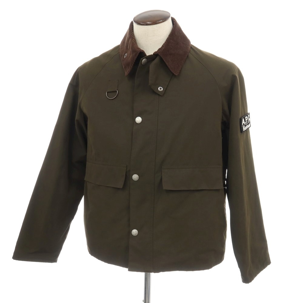 【中古】アーペーセー A.P.C. × Barbour SPEY ポリエステルコットン フィールドジャケット オリーブ【サイズL】【メンズ】