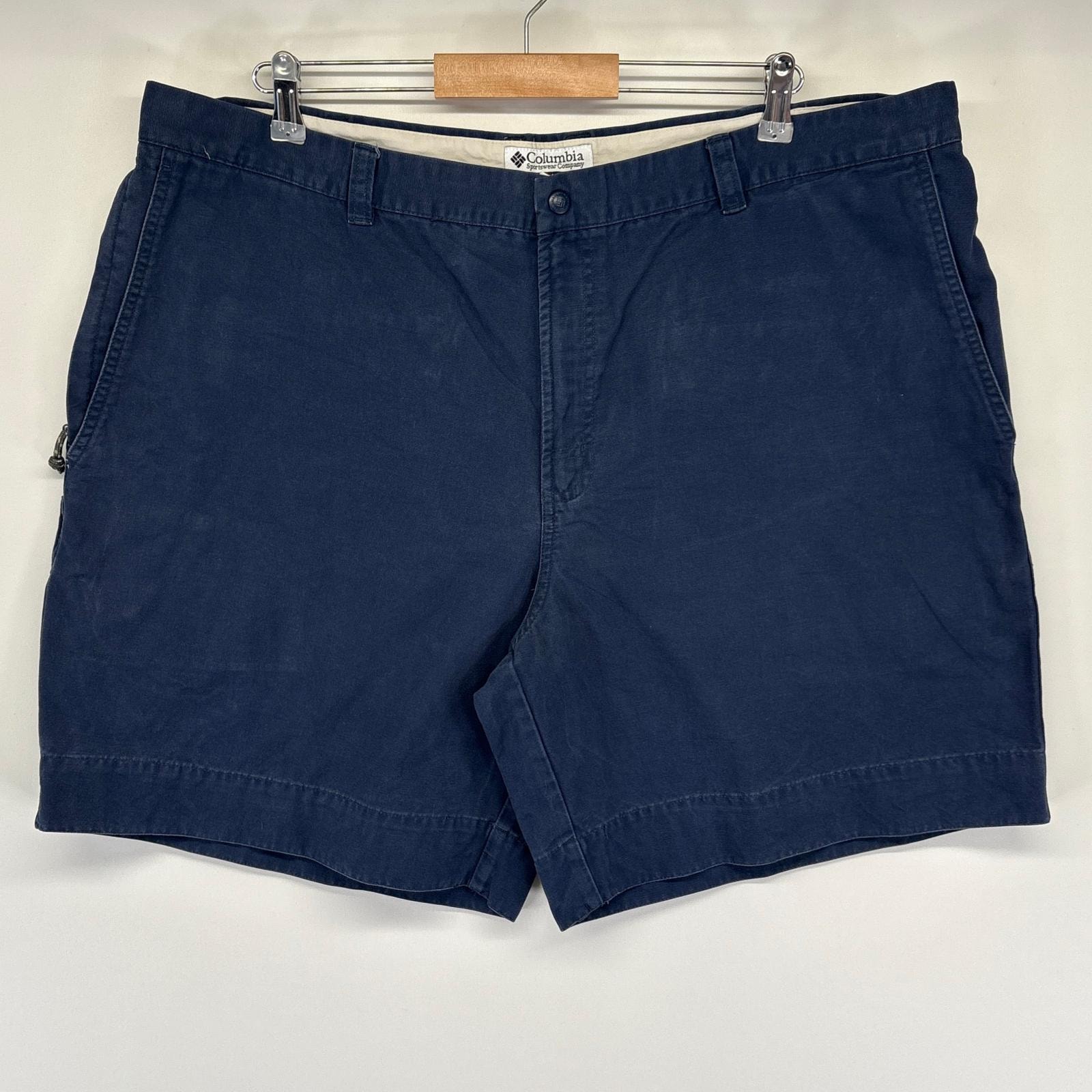 古着 コロンビア Columbia ショートパンツ ダック カーゴ ハーフ 短パン ワンポイントロゴ 半ズボン w42  ネイビー メンズ
