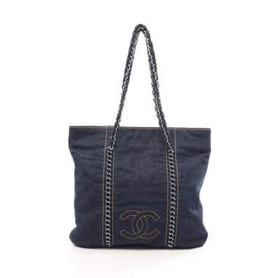 シャネル CHANEL ラグジュアリーライン トートバッグ バッグ デニム レディース ネイビー系 【中古】
