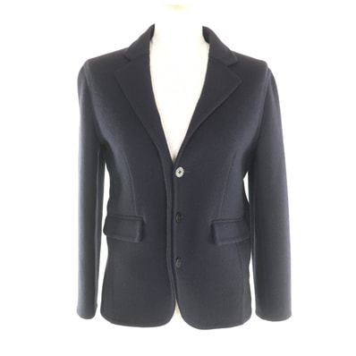 極美品 セリーヌ ジャケット ネイビー レディース 36 2 5L19/4146
