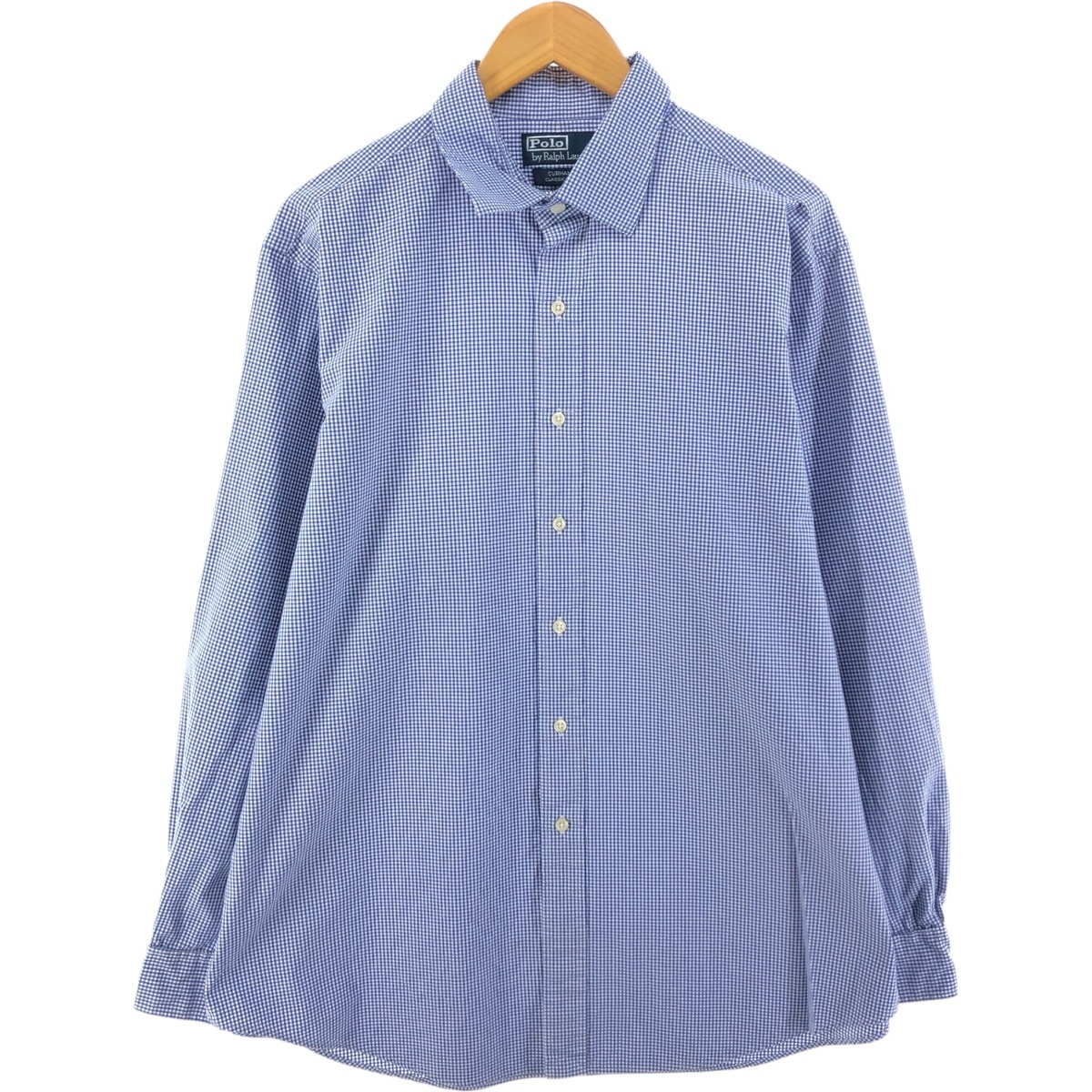古着 ラルフローレン POLO by Ralph Lauren CURHAM CLASSIC FIT ギンガムチェック 長袖 コットンチェックシャツ メンズXL相当/eaa526580