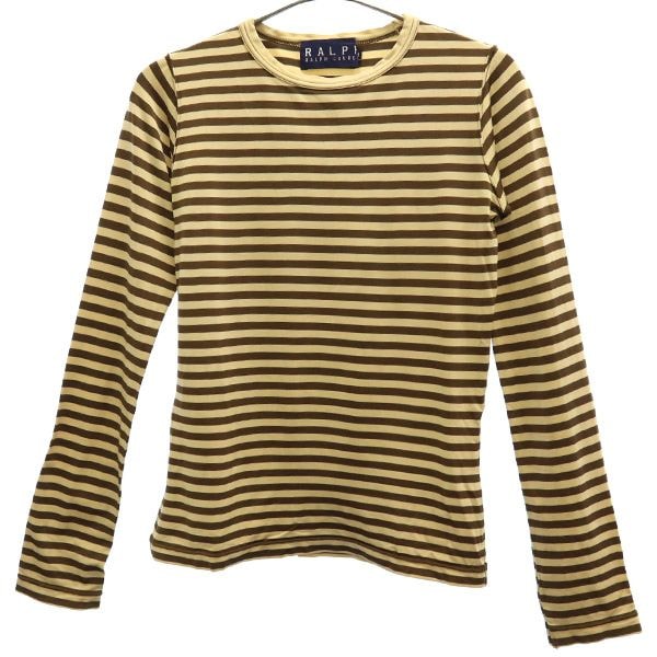 RALPH RALPH LAUREN ラルフラルフローレン ボーダー柄 長袖 Tシャツ M ブラウン×ベージュ ロンT