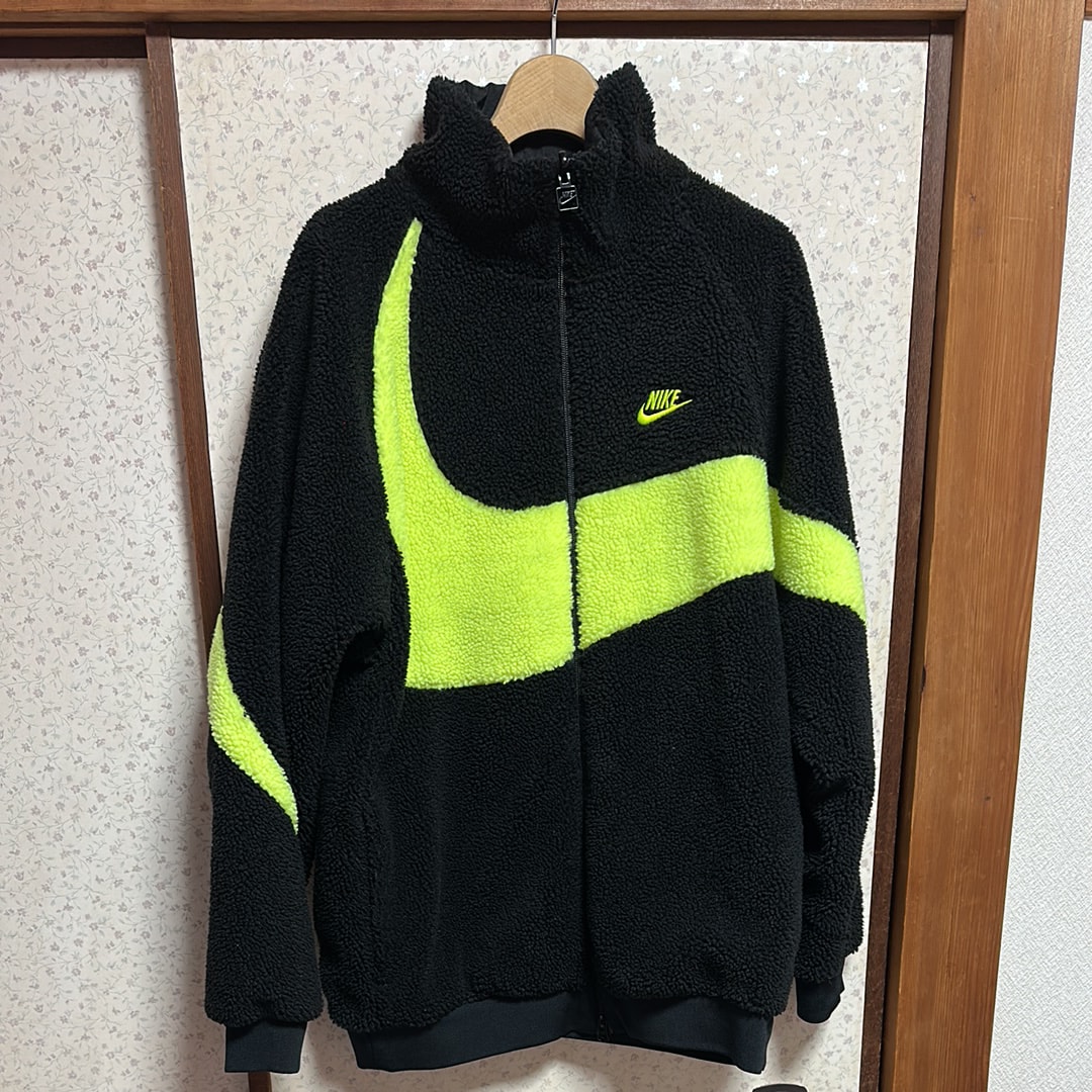 Nike Big Swoosh Reversible Boa Jacket"Black Neon"