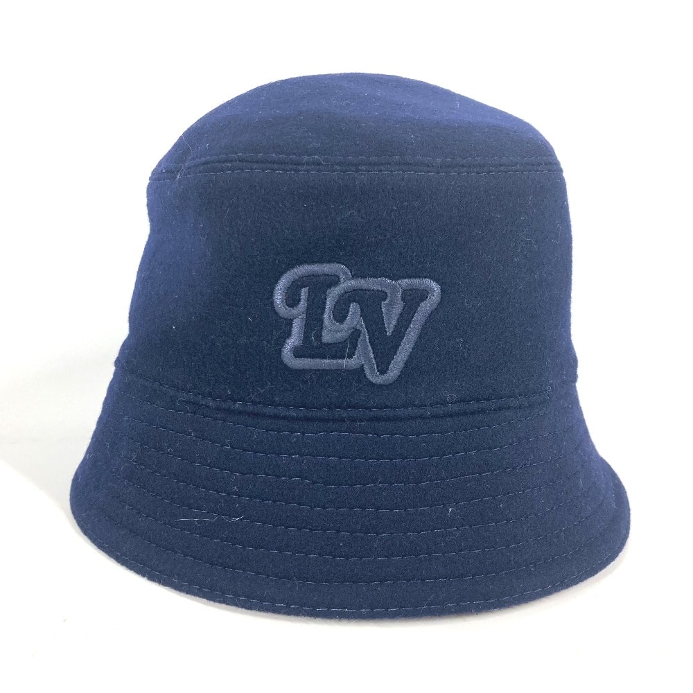 ルイヴィトン LOUIS VUITTON シャポー・モノグラム レコード M7011M ハット帽 帽子 バケットハット ボブハット ハット ウール ネイビー 美品