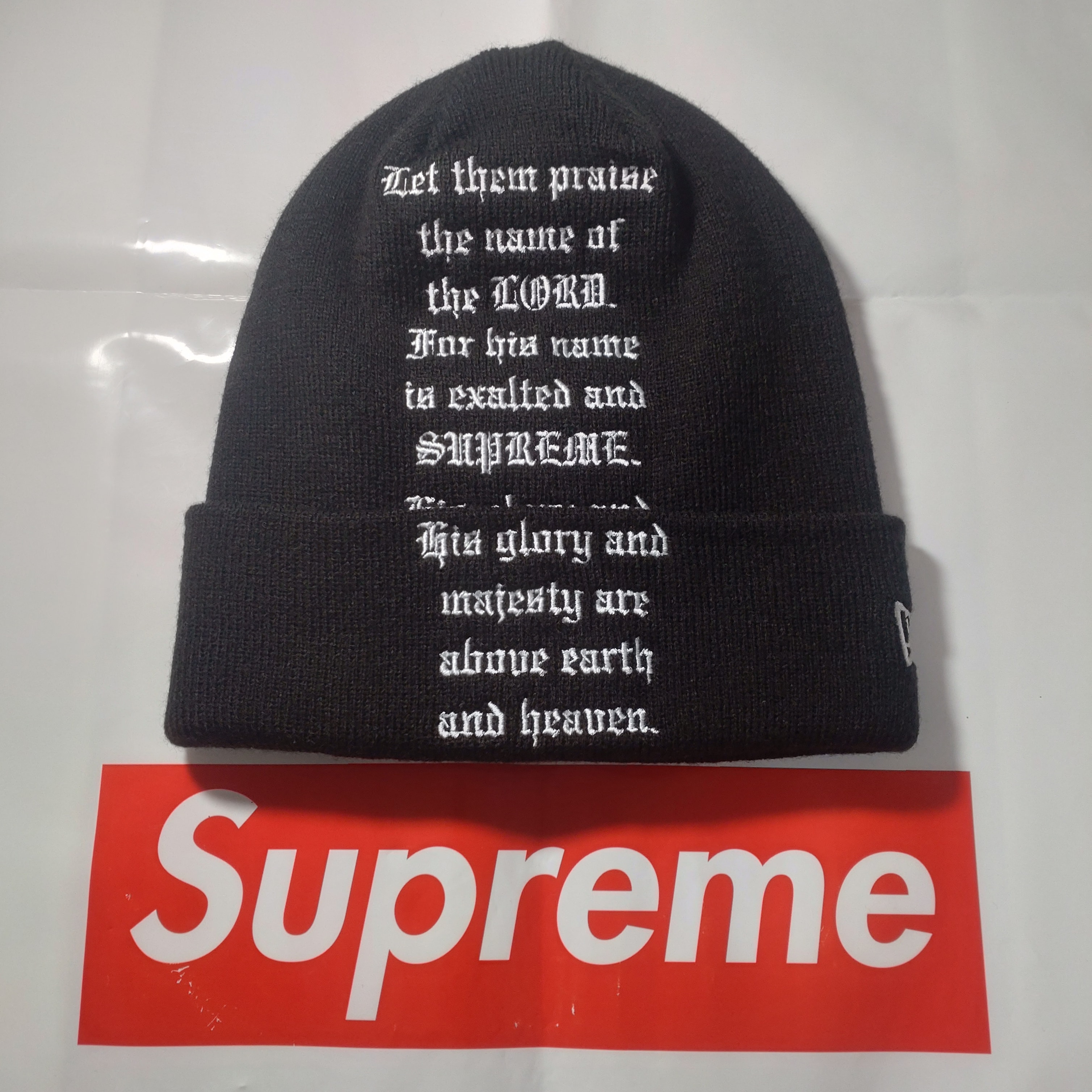 Supreme New Era Psalm Beanie 
