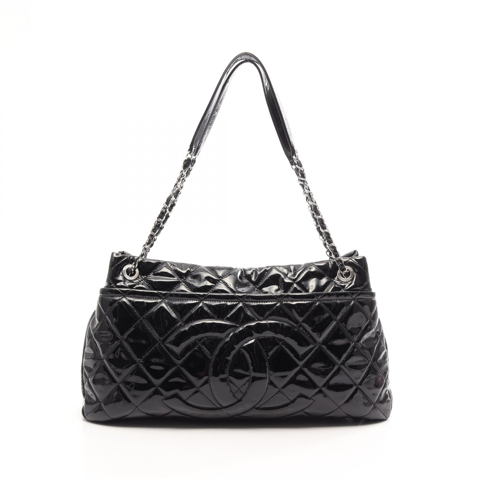 シャネル CHANEL マトラッセ ココマーク トートバッグ バッグ パテントレザー レディース ブラック系 【中古】