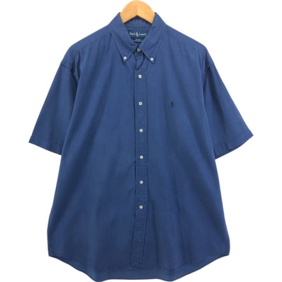 古着 ラルフローレン Ralph Lauren BLAKE ボタンダウン 半袖 シルクシャツ メンズL相当/eaa551847