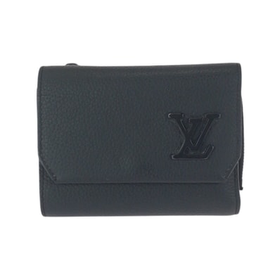 美品 LOUIS VUITTON ルイヴィトン アエログラム ポルトフォイユ パイロット ブラック 黒 レザー 折財布 コンパクトウォレット 601960 【中古】