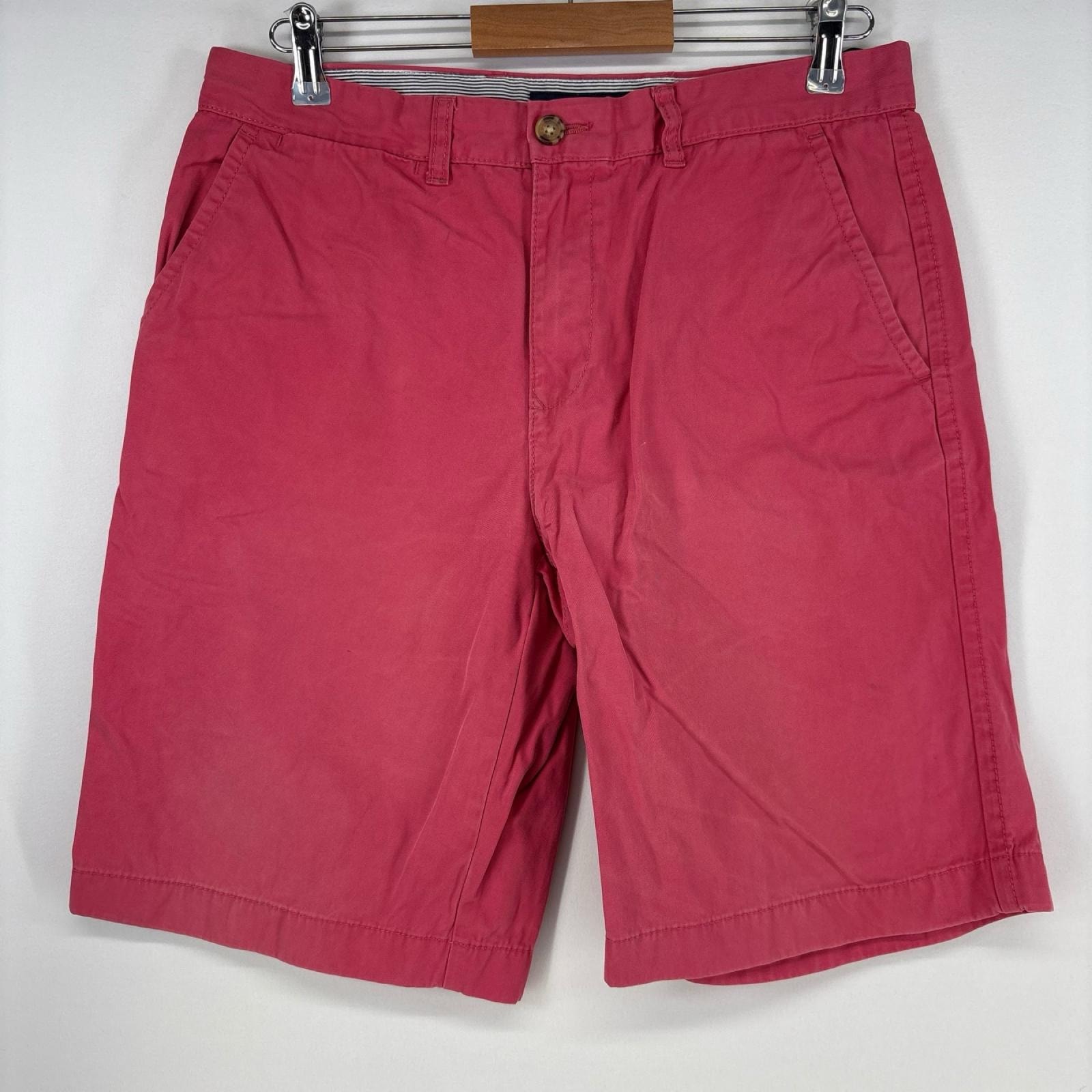 古着 トミーヒルフィガー TOMMY HILFIGER ショートパンツ チノパン ハーフパンツ ワンポイントロゴ w32  レッド系 メンズ