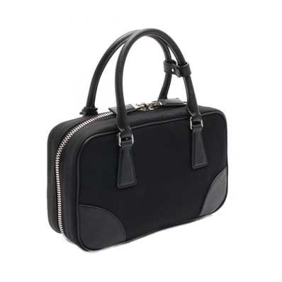 プラダ PRADA TESSUTO+SAFFIANO ハンドバッグ バッグ ナイロン サフィアーノレザー レディース ブラック系 1BB1212C4QF0632 【中古】
