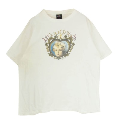 SAINT MICHAEL セントマイケル Tシャツ 22AW SM-A22-0000-006 SS TEE BABY ヴィンテージ加工 プリント Tシャツ 半袖カットソー オフホワイト系 XXL【中古】